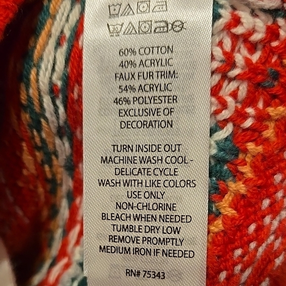 New Tommy Bahama Festive Red Knit Dress with Faux Fur Trim & Hat Size 0-3 Months - Picture 5 of 5